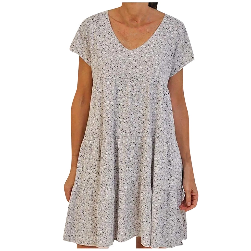 Celarance-Sale Summer Dresses for Women Short Sleeve Printing Dresses ...