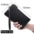 thumbnail image 3 of Women's Wristlet Clutch Slim Leather Wallet RFID Blocking Handbag, 3 of 6