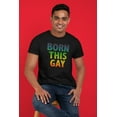 thumbnail image 3 of Old Glory Mens Gay Pride LGBT Born This Gay Short Sleeve Graphic T Shirt, 3 of 6