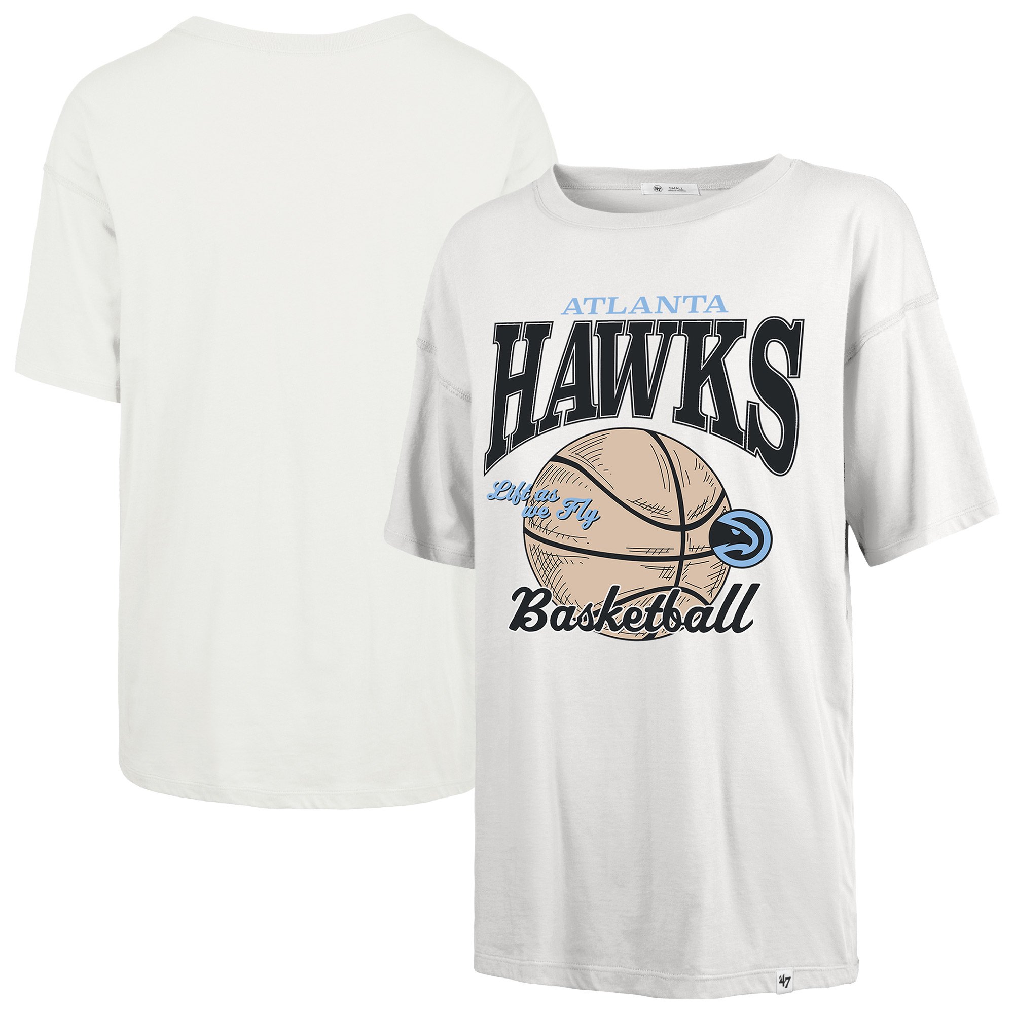 Women's-'47 White Atlanta Hawks City Edition Down Court Sadie T-Shirt