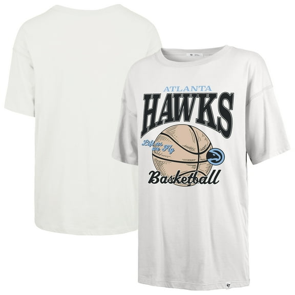 Women's-'47 White Atlanta Hawks City Edition Down Court Sadie T-Shirt