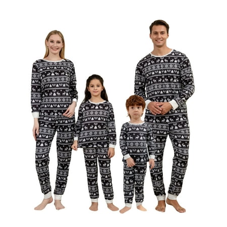 

Ma&Baby Matching Family Christmas Pajama Sets Womens Mens Kids Pjs Long Sleeve Sleepwear Lounge Sets