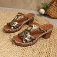 thumbnail image 6 of Bxsruta Women's Plus Size Slip-On Wedge Sandals with Snakeskin Design, Padded Comfort and Non-Slip Sole for Casual Beach Wear, 6 of 8