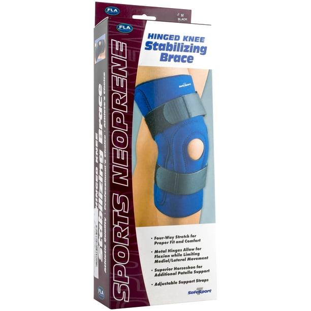FLA Orthopedics SafeTSport Neoprene Hinged Knee Stabilizing Brace, M