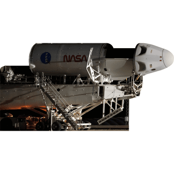 H69382 NASA SpaceX Crew 5 Falcon 9 Dragon Transport Launch Pad Cardboard Cutout Standee Standup