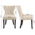 thumbnail image 2 of LONGWIN Classic Tufted Fabric Upholstered Wooden Dining Chair Mid-Back, Beige, Set of 2, 2 of 11
