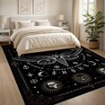 thumbnail image 3 of ODIKA 8'x10' Ultra-Soft Area Rug, Death Moth Witchy Symmetrical Monochrome Ornamental Border Academia None Washable, Bare feet friendly, Silk-Touch for Bedroom, Under Sectional, 3 of 7