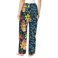 thumbnail image 3 of Balery Blue Floral print Women's Pajama Pants,Ultra Lightweight Pjs,Lounge Pant-X-Large, 3 of 9