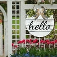 thumbnail image 3 of LYCAQL Welcome sign for front door Round Wood Sign Hanging Welcome Sign for Farmhouse porch Spring Welcome Sign Front Door Decoration, 3 of 8