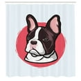 thumbnail image 3 of Ambesonne Animal Shower Curtain, French Bulldog Hipster, 69"Wx84"L, Pink Brown, 3 of 5