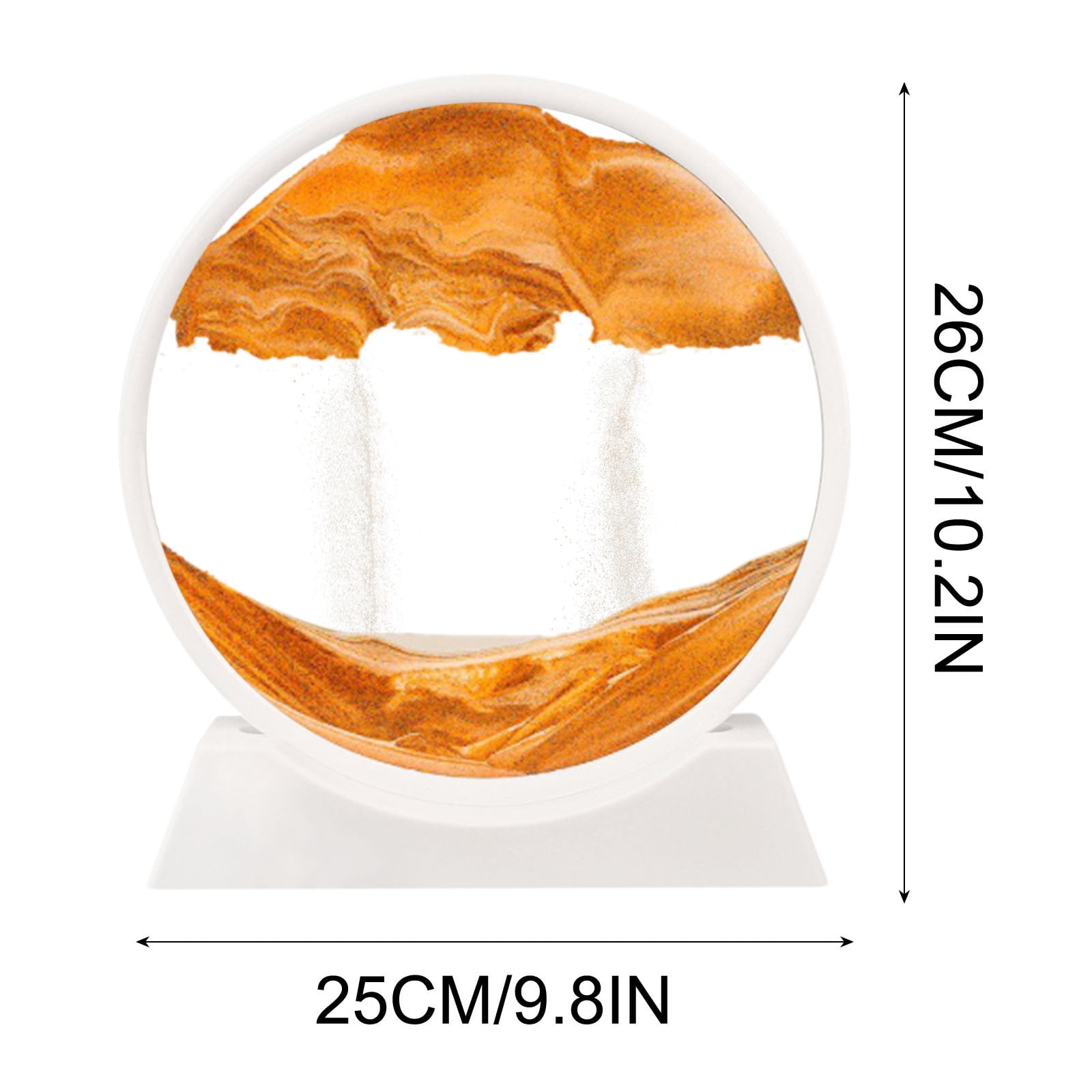Zeceouar Items for Home Moving Sand Art Picture W/Decor Lamp Sand Art Liquid Motion-Round Glass Deep Sea Sandscape Display Flowing Sand Frame W/Light Relaxing 50ml