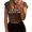 Brown/White/Black, variant on Aunavey Womens Y2K Print Crop Tops I Love To Make Boys Cry T-Shirt Kawaii Punk Graphic Summer Short Sleeve Tee