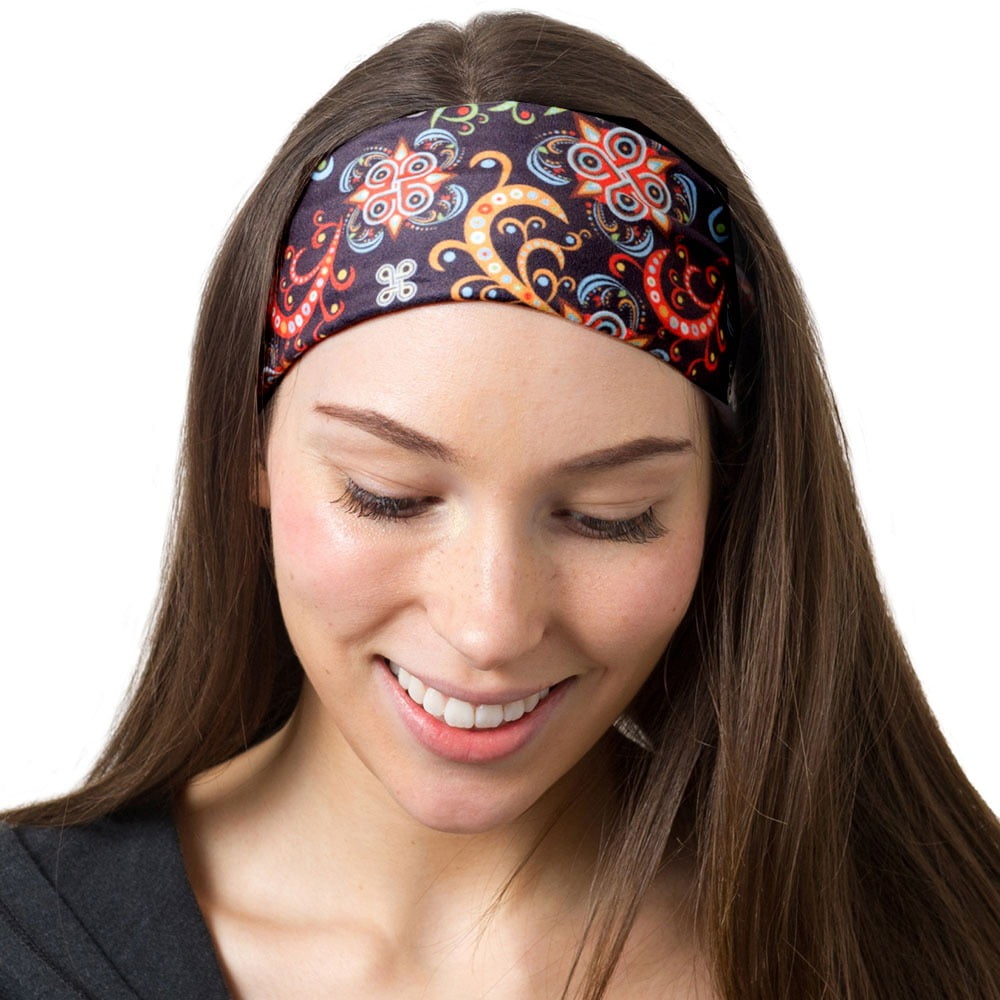 Yoga Headband-Mom Hair-Wide Headband-Cotton Spandex Blend-Florals