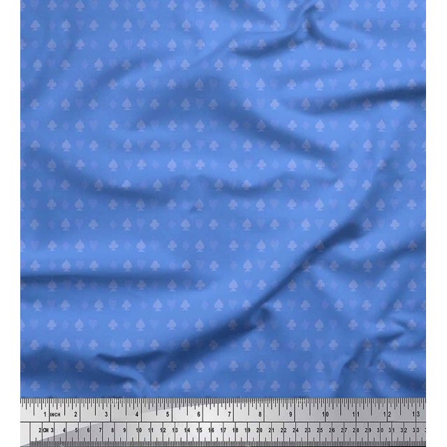 Soimoi Rayon Fabric Poker Card Symbol Print Fabric by Yard 42 Inch Wide