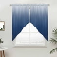thumbnail image 5 of Navy Blue Ombre Kitchen Window Curtains, Swag Curtains Valance for Bedroom Living Room Bathroom, Modern Abstract Art Gradient Aesthetics Rod Pocket Window Curtain Block Drapes 2 Panels 36"x36", 5 of 9
