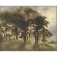 thumbnail image 2 of Vilhelm Hammershøi 14x12 Black Ornate Wood Framed Double Matted Museum Art Print Titled: Near Fortunen, Jagersborg Deer Park, North of Copenhagen (1901), 2 of 5