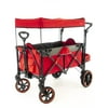 Push Pull Platinum Series Folding Stroller Wagon with Canopy | Beach Park Garden Sports & Camping | Red