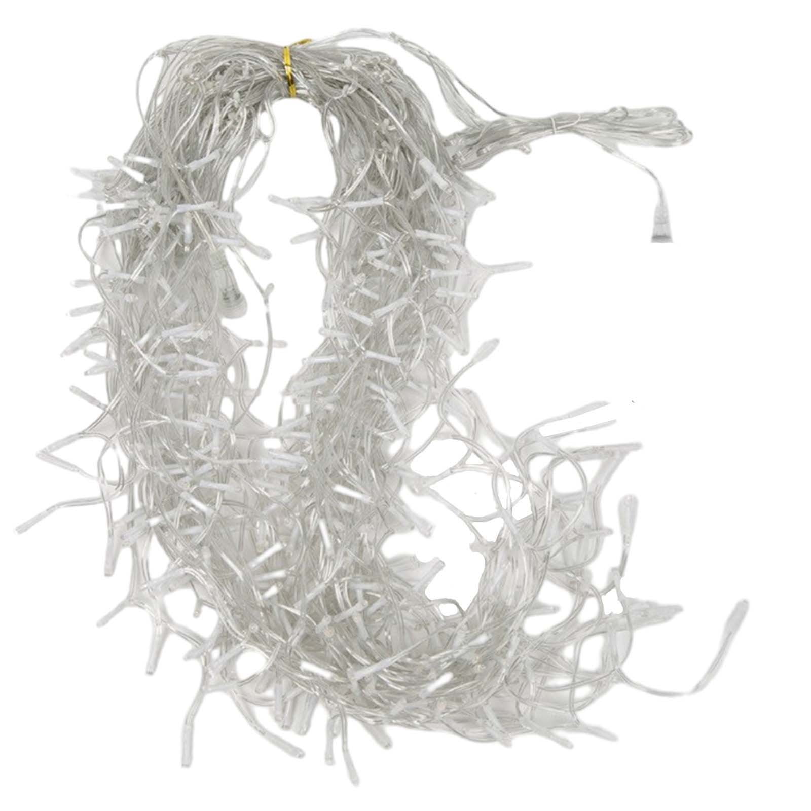 Christmas Icicle String Lights 16.4Ft 216 LED Curtain Lights Cool White Waterproof Hanging Fairy Lights for Roof Patio Balcony Tree Window Indoor Outdoor Holiday Decorations