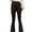 Black, variant on AherBiu Teen Girls Clothes Flare Pants Fleece Lined Leggings Stretchy High Waisted Bell Bottom Trousers