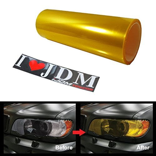 iJDMTOY 12 by 48 inches Self Adhesive JDM Golden Yellow Headlights or