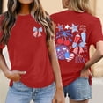 thumbnail image 2 of WERYOUNG Stars And Stripes Graphic T Shirt For Women Short Sleeve Crew Neck Patriotic Tee Fourth Of July USA Celebration T-Shirts Home Lounging Stylish Top XL, 2 of 4