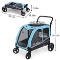 thumbnail image 5 of ModFurne Large Pet Stroller for Dogs, Foldable Travel Jogging Stroller with Storage Bag, Adjustable Handle and Lockable Wheels, Blue, 5 of 6