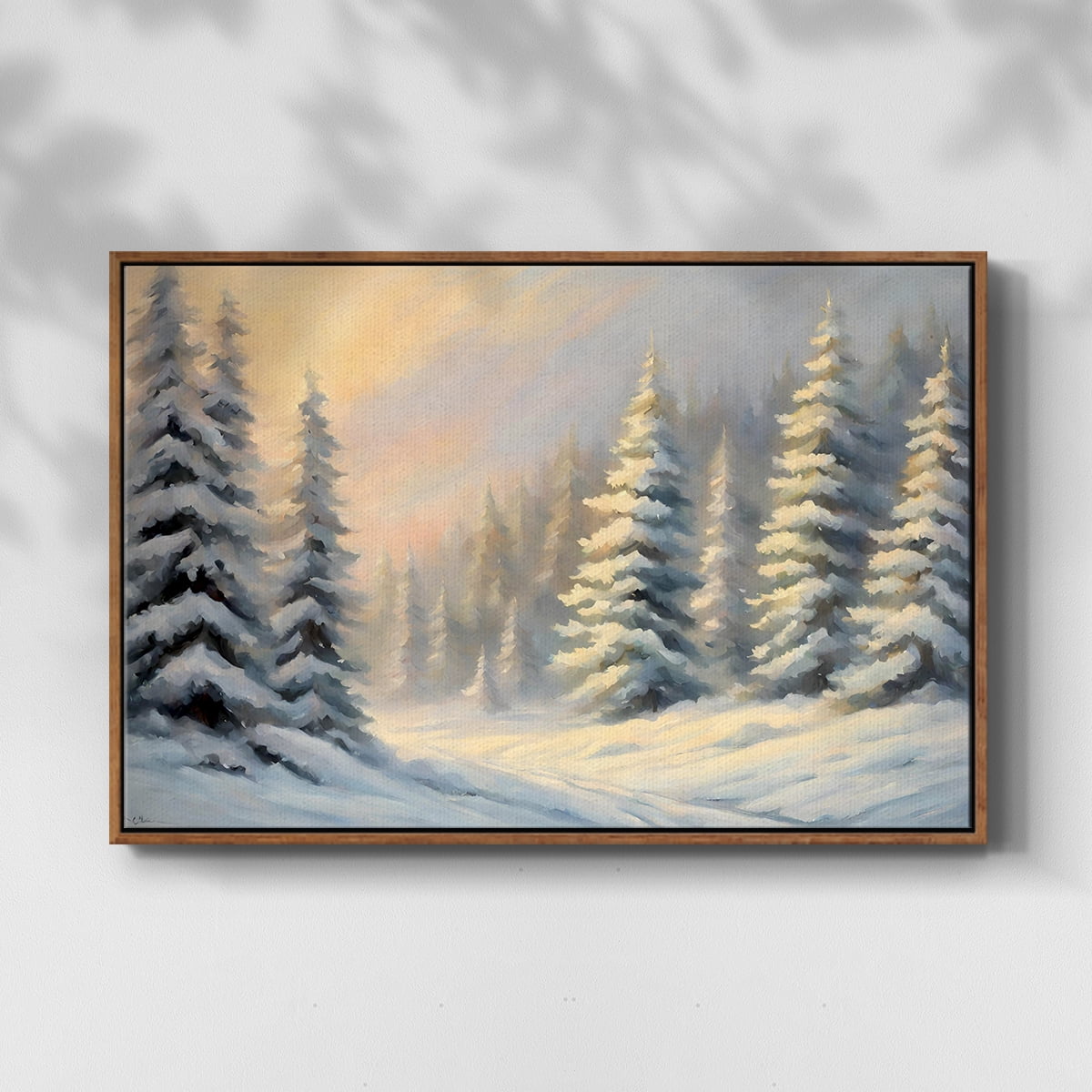 Vintage Landscape-CCII By Wexford Home Framed in Walnut Wood Gallery Wrapped Canvas 17 in. x 25 in.