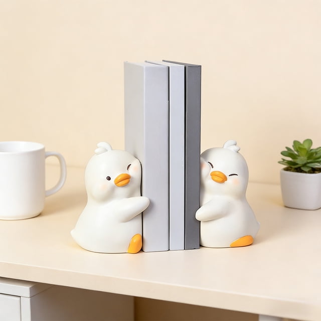 Weloille Mignon Serre-Livres en Résine pour Animaux 1 Pcs, Butée de Livre Décorative Antidérapante Robuste, Support de Livre Stable Résistant aux Rayures pour Décoration de Bureau à Domicile, Étagère, Salle d'Étude