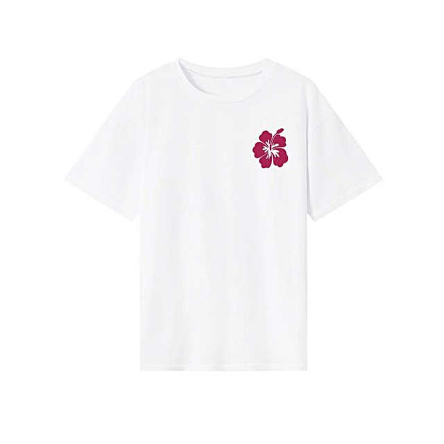 Camiseta de mujer Recuerdo Mujer Elegante Manga Corta Top Cuello Redondo Camiseta Básica SG