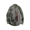 thumbnail image 2 of Camouflage Deer Printed Mens Shirts Casual Button Down Dress Shirt Long Sleeve Hawaiian Tops Multicolor XL, 2 of 6