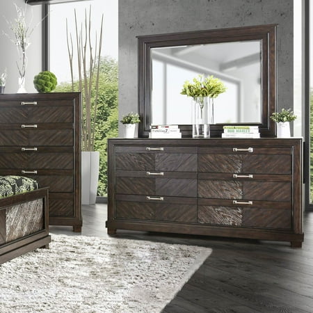 Furniture Of America Moso Espresso 2 Piece Dresser And Mirror Set