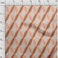 thumbnail image 2 of oneOone Cotton Jersey Peach2 Fabric Argyle Geometric Fabric For Sewing Printed Craft Fabric By The Yard 58 Inch Wide, 2 of 4