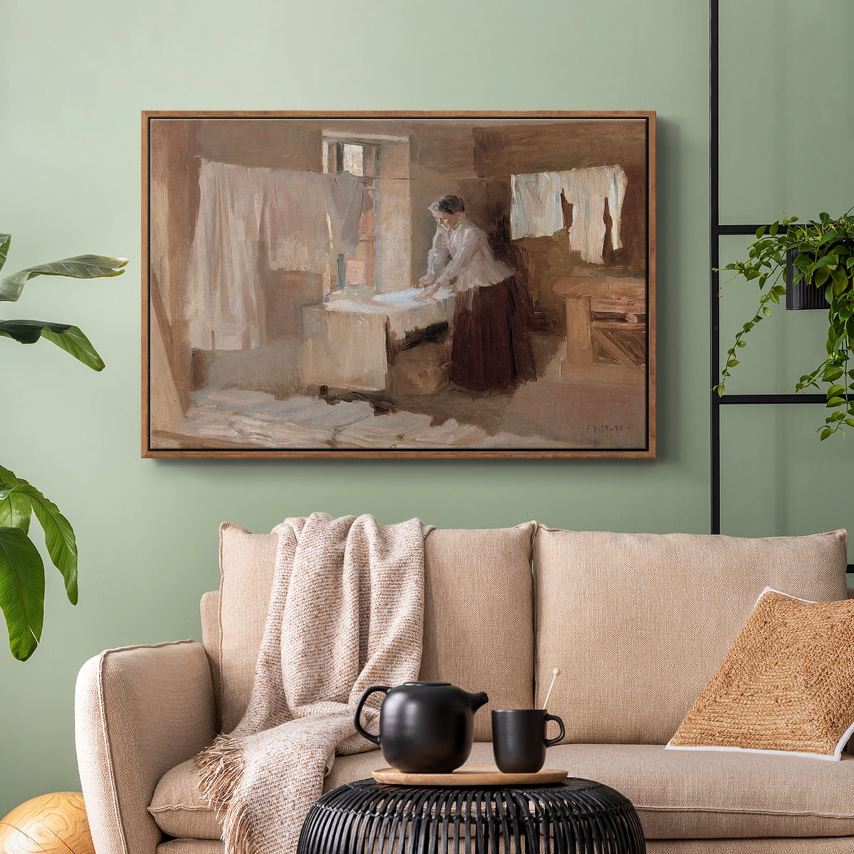 Vintage Landscape-CCCLX By Wexford Home Framed in Walnut Wood Gallery Wrapped Canvas 27 in. x 41 in.