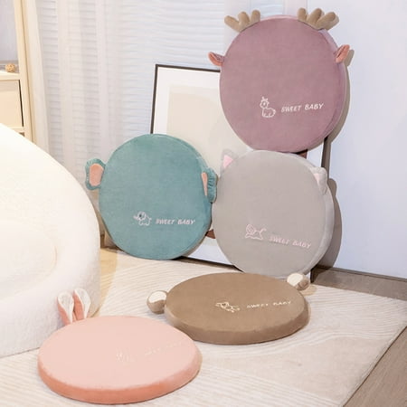 

harmtty Plush Seat Cushion Super Soft Memory Foam Summer Mat Double Sided Round Seat Hip Protective Cartoon Living Room Chair Car Seat Stuffed Cushion Household Supplies Monkey 40*40cm