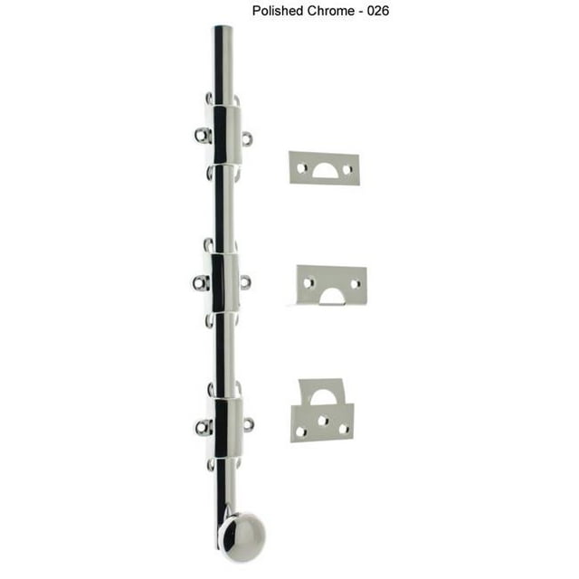 Boulon de Surface Robuste de 18 Po avec Bouton Rond, Chrome Poli