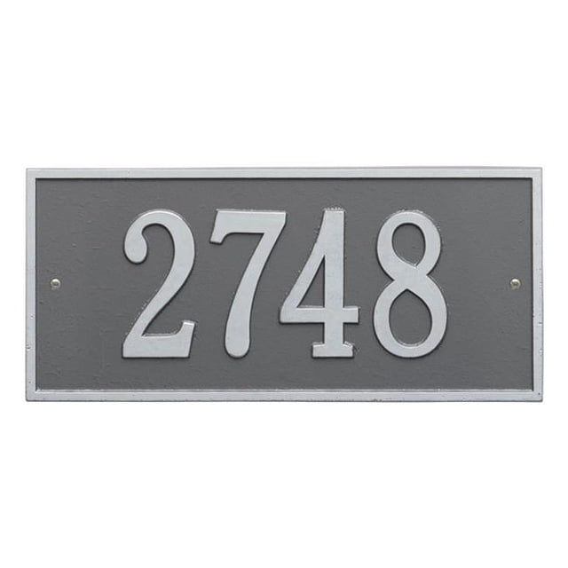 Whitehall Products 1322PS Standard Wall One Line Hartford Address Plaque, Pewter & Silver