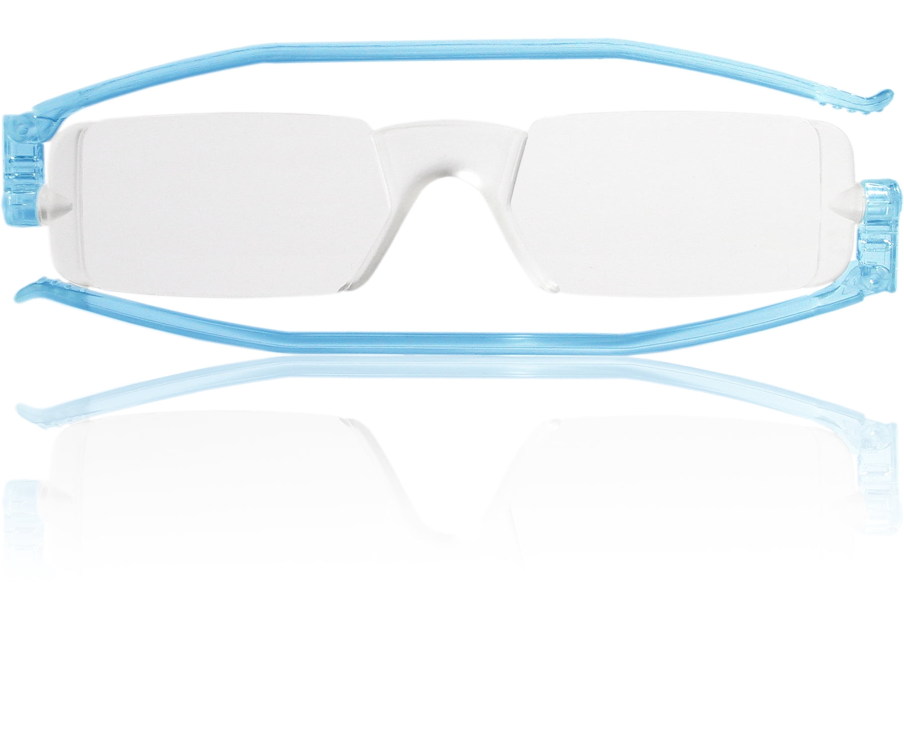 Nannini Compact One Travel Reading Glasses Baby Blue Temples Optics 1.0