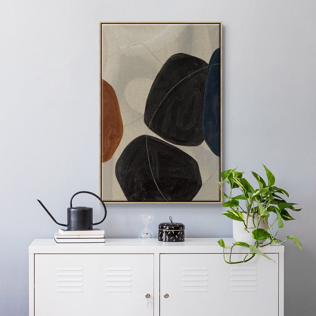 Gravity I Framed Premium Gallery Wrapped Canvas - Ready to Hang - 17 x 25 - Natural Wood Floating Frame