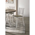 thumbnail image 6 of Rustic Farmhouse 5-Piece Counter Height Dining Set: Antique White & Ash Brown Two-Tone Solid Wood Table with 4 Chairs, Pedestal Base, Knotty Oak Veneer, Seats 4 for Dining Room, 6 of 15
