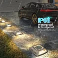 thumbnail image 4 of 2 Pack Solar Driveway Lights Outdoor, IP68 Waterproof Solar Powered Driveway Marker Deck Dock Lights for Steps Pathway Walkway Sidewalk Garden Yard Stair, Warm White, 4 of 6