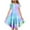 E-Blue, variant on Zwiiyzr 2025 Kids Little Girls Tie-Dye Dresses Summer Ruffle Tiered Short Sleeve Pockets Round Neck Dress Hot Pink