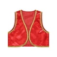thumbnail image 3 of Haitryli Boys Arabian Prince Vest Open Front Waistcoat Fairytale Roleplay Party Fancy Dress Red 8, 3 of 5