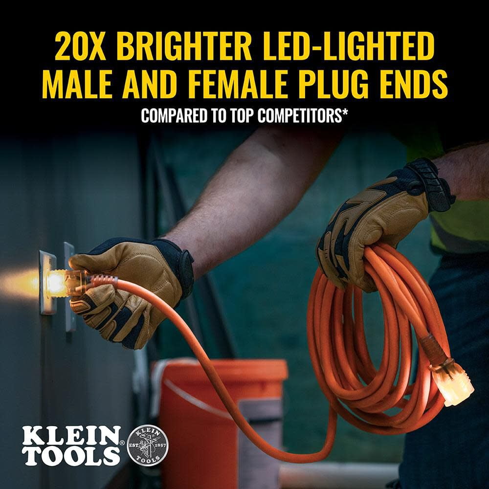 Klein Tools 25Ft Glow End Extension Cord