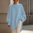 thumbnail image 2 of Vivianyo HD Women's Crew Neck Oversized Knit Tunic Sweater, Batwing Long Sleeve Loose Fit Pullover For Women, Fall Winter Longline Top for Brunch Meetings and City Walks, Size S-3XL, 2 of 7