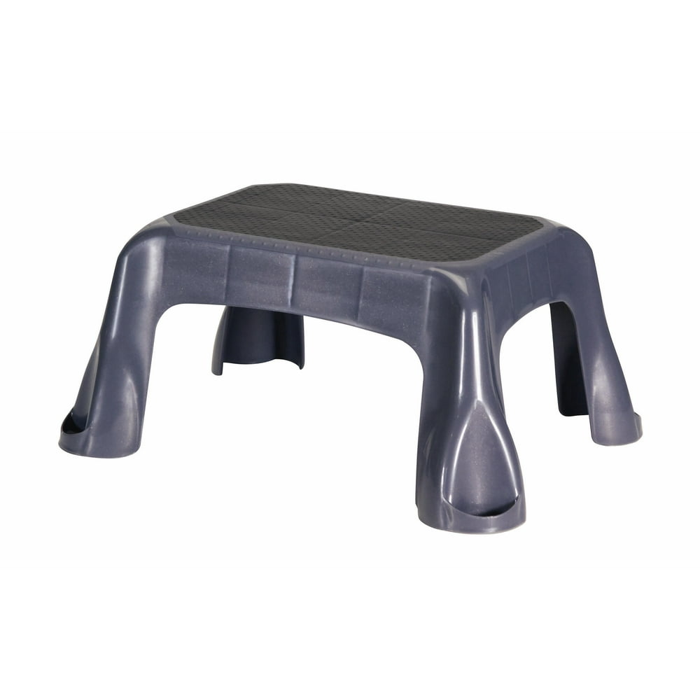 Rubbermaid Plastic In-Mold Tread 1-Step Stool, Gray - Walmart.com ...