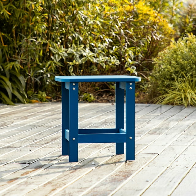 Cfowner Square Outdoor Side Table, Pool Composite Patio Table, End Tables for Backyard, Easy Maintenance, Navy