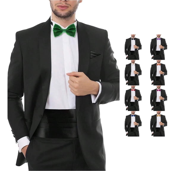 Men's And Women's Sequin Bow Tie for Adults And Children's Stage Performances Luminous Solid Color Bow Tie Neck Ties Mens