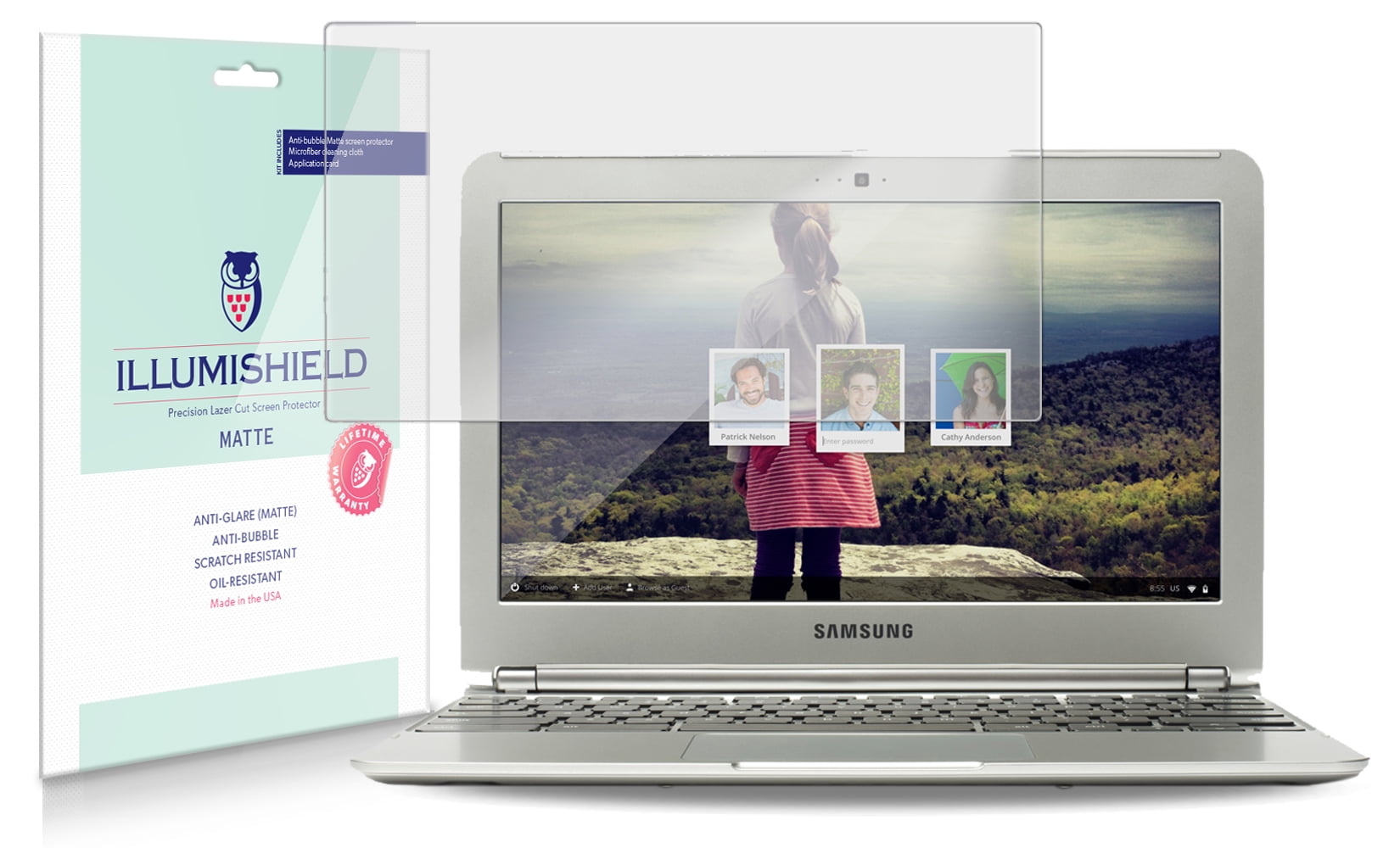 XE303C12 iLLumiShield Matte Screen Protector 2x for Samsung Chromebook 11.6" 
