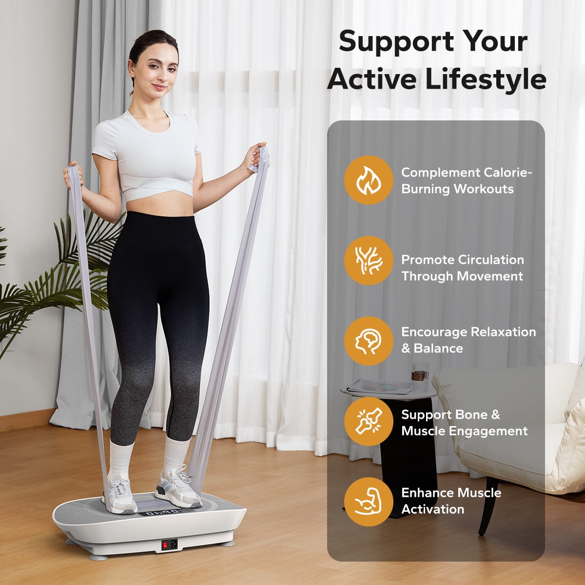 MERACH Vibrating Plate Muscle Toner, Whole Body Exercise Machine with Remote Control