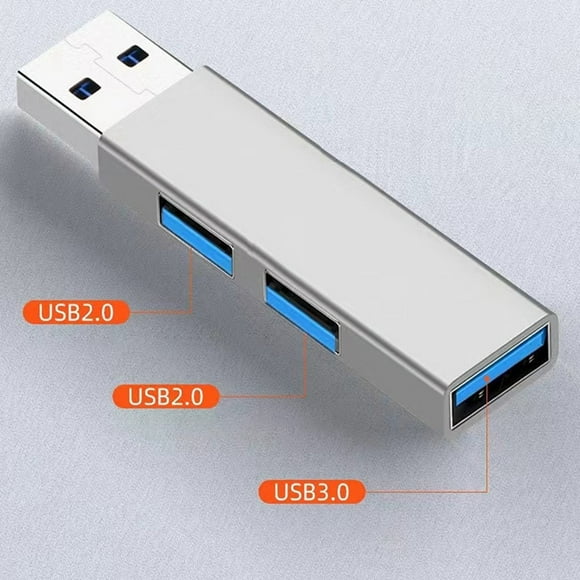 Universal 3-Port USB Hub Expander Aluminium Multiport Adapter for Laptop Computer Drive Keyboard Camera Console Data Transmission Splitter Interface